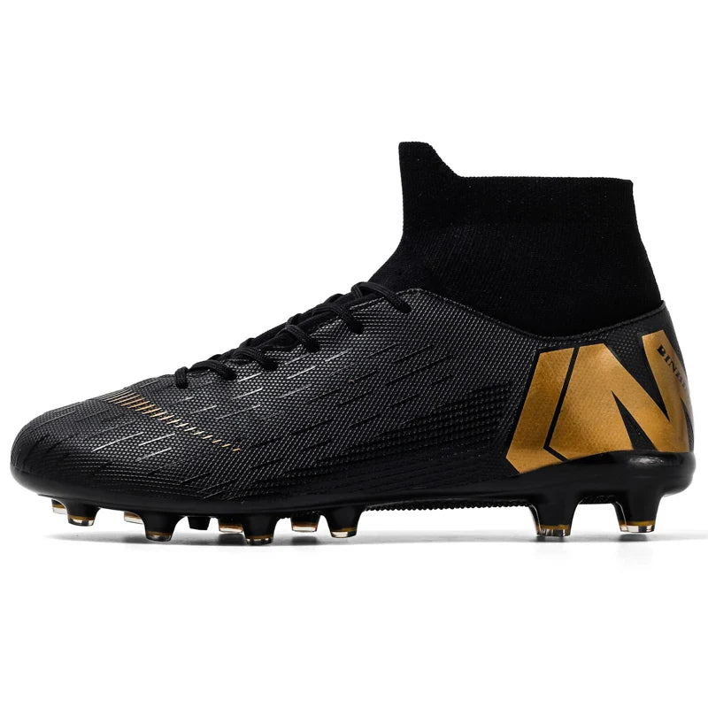New Futstal FG/TF Orange Soccer Boots For Men High Top Men Soccer Cleats Football Trainers Men Sport Shoes zapatillas de futbol