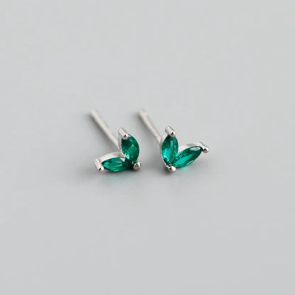 925 Sterling Silver Fashion Korean Chic Blue Horse Eye Zircon Stud Earrings for Women Teen Simple Color Piercing Jewelry