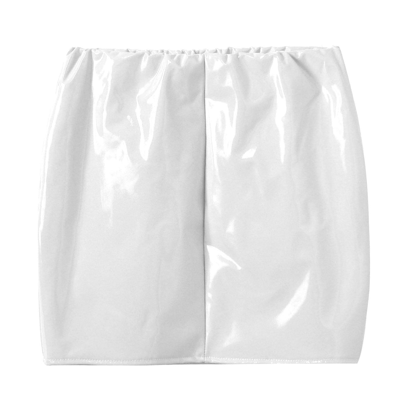 Glossy Patent Leather Miniskirt for Womens Solid Color Elastic Waistband Pencil Skirt Music Festival Costume Daily Wear Clubwear