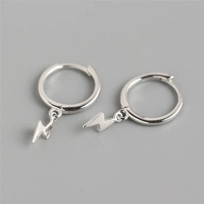 Real 100% 925 Sterling Silver Punk Hip-Hop Link Chain Gothic Studs Earrings for Fashion Women Jewelry Accessories 2022
