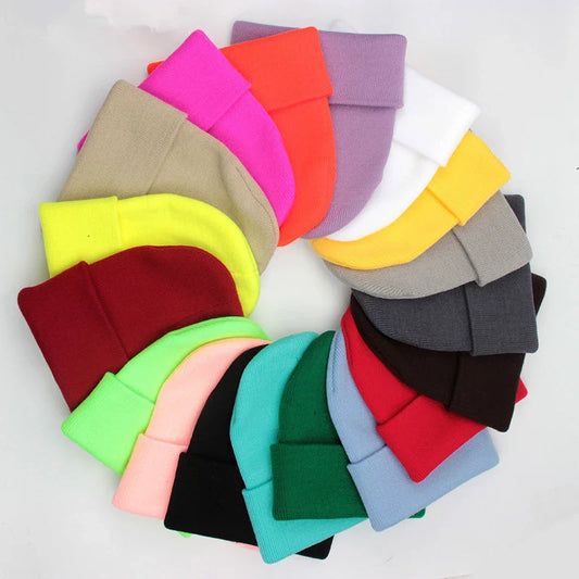Unisex Beanie Autumn Winter Wool Blends Soft Warm Knitted Cap Men Women