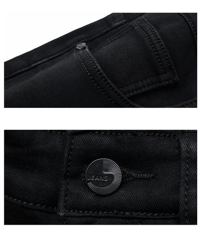2023 Men's Stretch Black Jeans Classic Style Business Fashion Pure Slim-fit Denim Pants Male Brand Casual Trousers