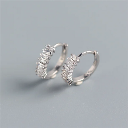 Real 100% 925 Sterling Silver Punk Hip-Hop Link Chain Gothic Studs Earrings for Fashion Women Jewelry Accessories 2022