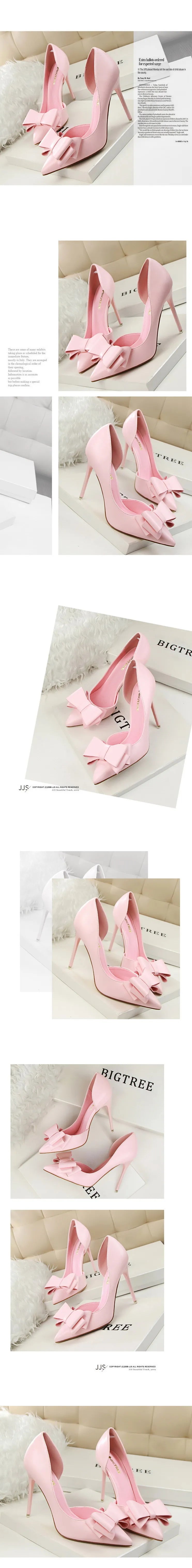 Shoes Bow-knot Woman Pumps Stiletto 10.5 Cm Women Basic Pump Pointed Toe Classic Pumps Sexy High Heels Women Shoes 2026