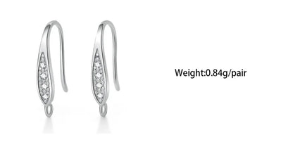 TrustDavis Real 925 Sterling Silver Fashion Dazzling CZ Opening Handmade Ear Hook Earring DIY Accessories Fine Jewelry HY365