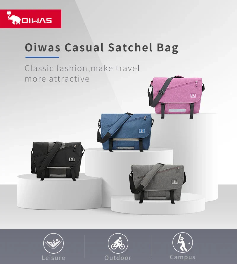 15 Inch Laptop Men Messenger Bag Fashion Travel Sling Shoulder Bag Men's Canvas Briefcase Male Crossbody Pack For Teenages
