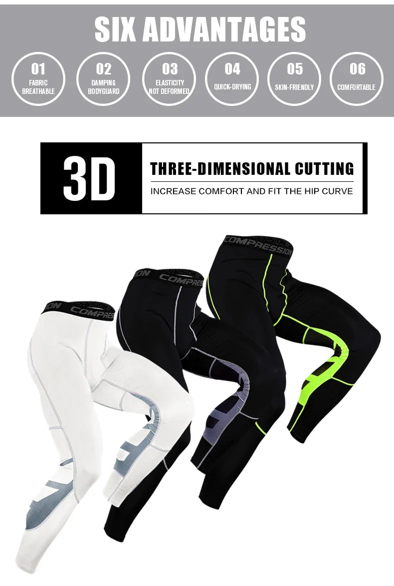 Men's Compression Pants Cycling Running Basketball Soccer Elasticity Sweatpants Fitness Tights Legging Trousers Rash Guard Gym