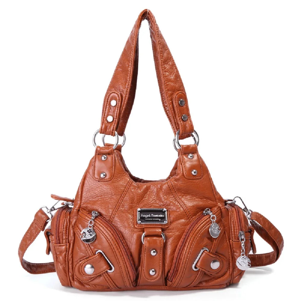 Women Handbags Rose Soft Tote Bag Small Top-handle Purse Fashion Satchel Multi-Pockets Shoulder Bag Hobos Phone Pack