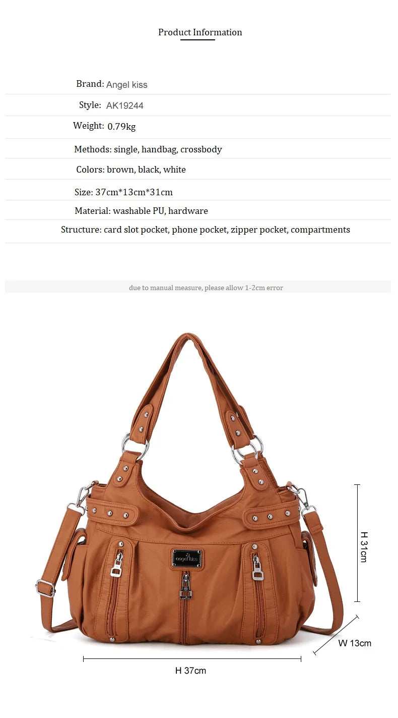 Winter Fashion Shoulder Bag for Women Soft PU Crossbody Handbg Large Capacity Messenger Bag Hobos Big Purse