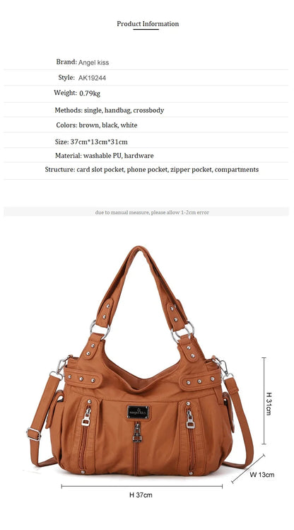 Winter Fashion Shoulder Bag for Women Soft PU Crossbody Handbg Large Capacity Messenger Bag Hobos Big Purse