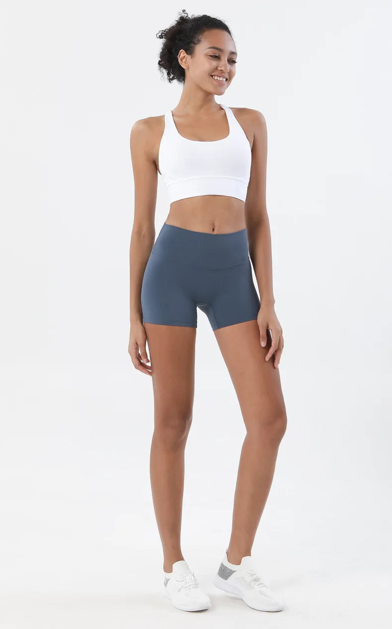 SOISOU Gym Womens Clothing Shorts Sets Yoga Women's Tracksuit Sexy Bra High Waist Short Sportwear Elastic Set Woman 2 Pieces
