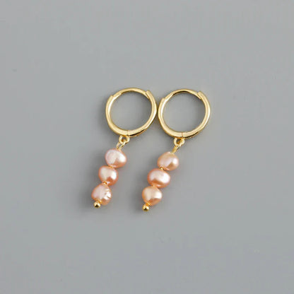 Real 925 Sterling Silver Natural Freshwater Baroque Pearl Stud Earrings for Women Bohemian Charming Jewelry Trend 2021