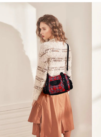 Women Handhag Designers Luxury Hand bags Fashion Women Plaid Shoulder Bags Female Top-handle Bags Large Purse Hobos