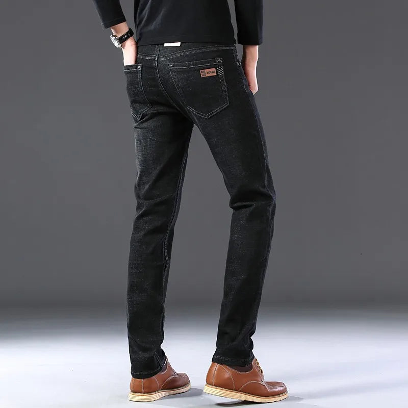 Brand  Casual Cotton Washed Clothing Jeans Masculino Jean Homme Pants Large Size Jeans Men Stretch Slim Denim Long