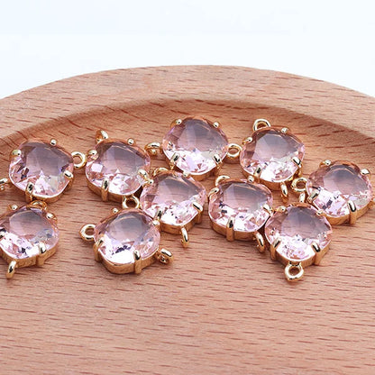 10pcs/lot,M438,jewelry accessories,diy bracelet,copper metal,hand made,glass pendant,charms,jewelry making,diy earring