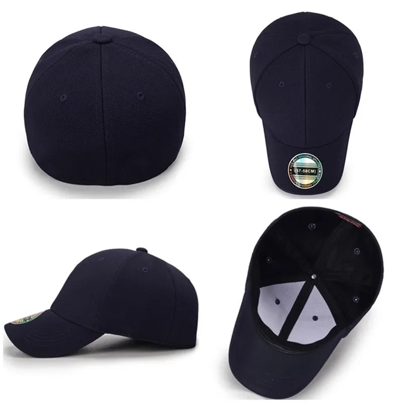 Baseball Cap Men Snapback Hats Caps Men Fitted Closed Full Cap Women Gorras Bone Male Trucker Hat Casquette Outdoor Black