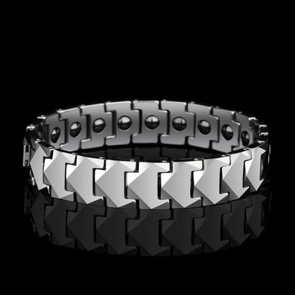 Tungsten Links Bracelets for Men Women Couples High Polished Inlay Health Magnetic Stones Three Color, Customized