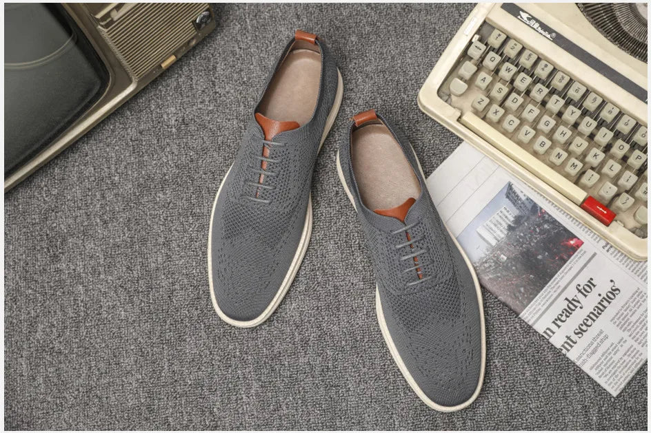Male Sneakers Summer Knitted Mesh Casual Shoes Lightweight Casual Shoes Breathable Walking Footwear Shoes For Men