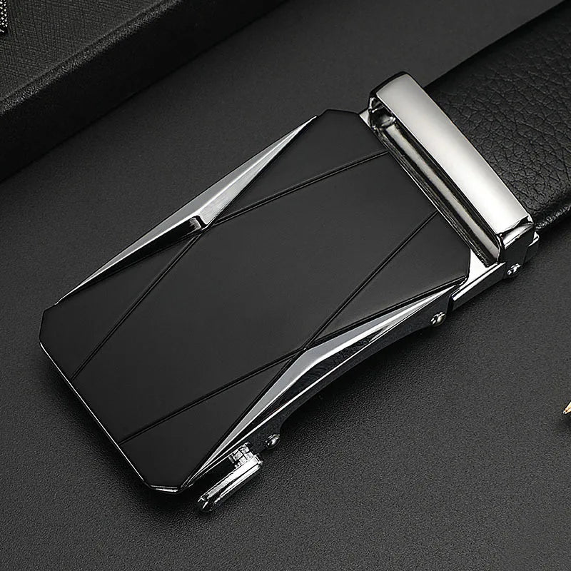 Men's Genuine Leather Automatic Buckle Belt Custom Engraved Name/Logo Ideal Waist Belt for Father's Day Personalized Gift