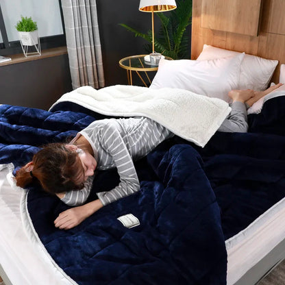 Super Soft Warm Throw Blanket Three-Layer Thick Velvet Solid Color Bedspread Coral Fleece Home Throws Adult Bed Cover Winter