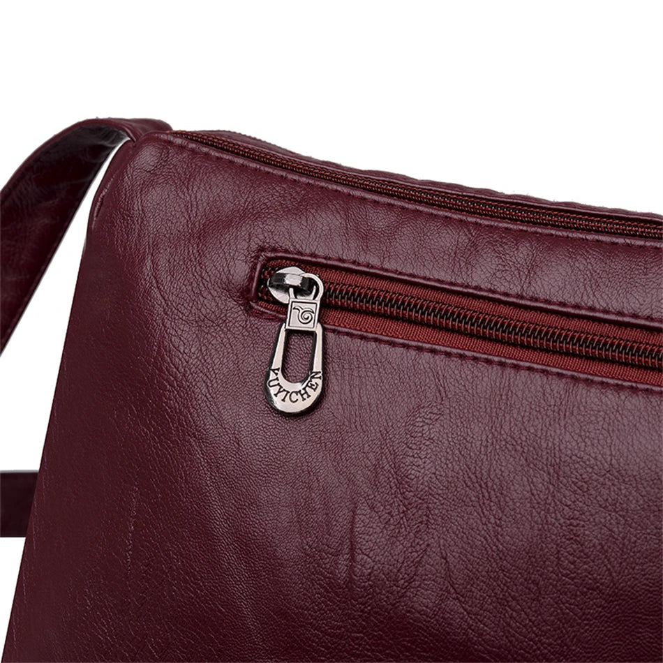 Fashion All-match Solid Color Messenger Bag High Capacity Womens Shoulder Bags 2021 New High Quality Pu Leather Women Handbag