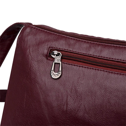Fashion All-match Solid Color Messenger Bag High Capacity Womens Shoulder Bags 2021 New High Quality Pu Leather Women Handbag