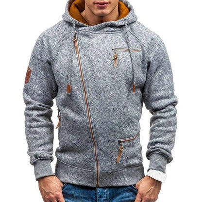 New Hoodie Men 2025 Autumn Casual Solid Long Sleeve Mens Hoodies Sweatshirts Slim Zipper Hoody Sweatshirt Men Hooded Streetwear