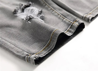 Summer Denim Shorts Men Fahsion Hole Jean Shorts Bermuda Skate Board Harem Mens Jogger Ankle Ripped Wave Knee Length Plus Size