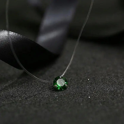 2019 Female New Heart Star Necklace Meteorite Pendant Transparent Fishing Line Invisible Women Zircon Pendants Necklace Jewelry