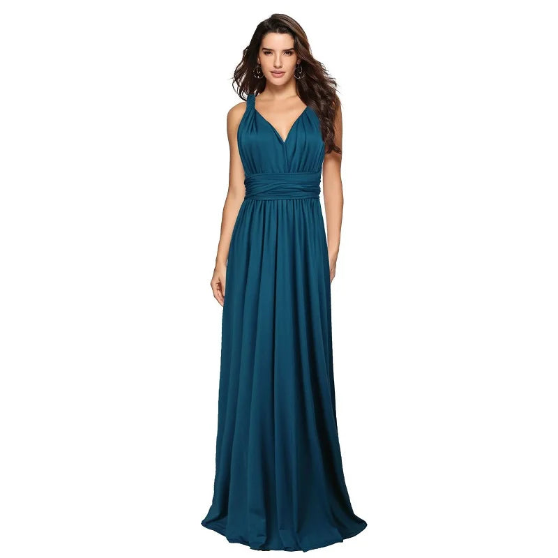 Women Multiway Wrap Convertible Boho Maxi Club Red Dress Bandage Long Dress Party Bridesmaids Infinity Robe Longue Femme