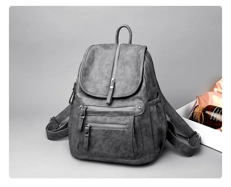 Women High Quality Leather Backpacks Vintage Female Shoulder Bag Sac a Dos Travel Ladies Bagpack Mochilas School Bags For Girls