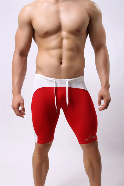 Men's Beach Wear Multifunctional Shorts Soft Nylon Fabric Knee-length Tights Trunks Shorts Men Board Shorts
