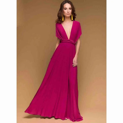 Women Multiway Wrap Convertible Boho Maxi Club Red Dress Bandage Long Dress Party Bridesmaids Infinity Robe Longue Femme