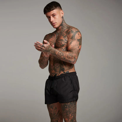 Red Running Sport Shorts Men Quick Dry Fitness Short Pants Bodybuilding