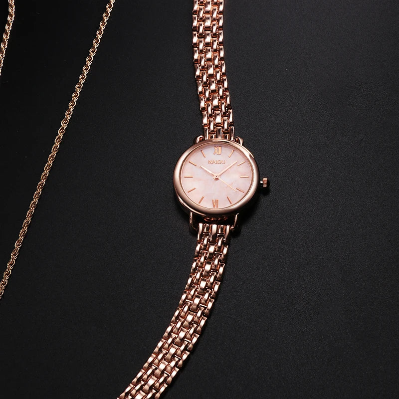 Fashion Rose Gold Woman Watch Luxury Stainless Steel Ladies Watches Small Dial Elegant Female Quartz Bracelet Wristwatch reloj