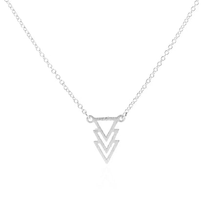 Fashion Chokers Vintage Three Triangle Pendant Necklaces for Women Geometric Long Chain Choker Necklace N077