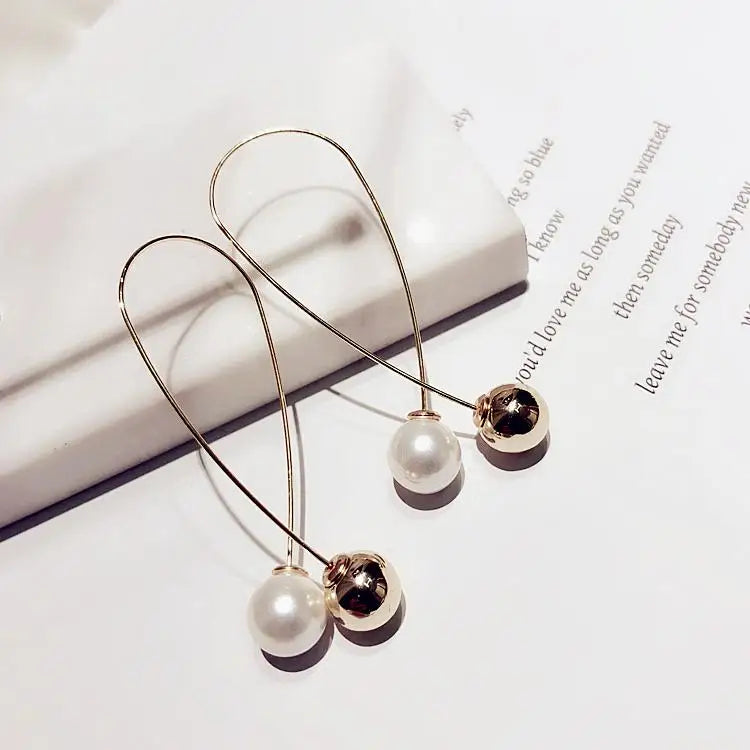 Best Selling Wild Fashion Simple Pearl Bean  Earrings Style Women Girls Earrings Jewelry Wholesale Crystal Earrings Brincos