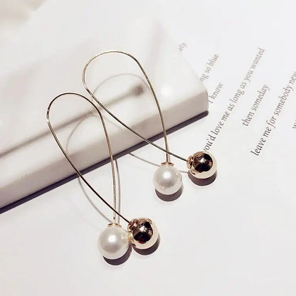 Best Selling Wild Fashion Simple Pearl Bean  Earrings Style Women Girls Earrings Jewelry Wholesale Crystal Earrings Brincos