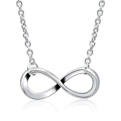 New Minimalist Pendant Women's Necklaces Cross Leaf Silver Color Knot Design Female Neck Jewelry Infinity Multilayers Collares