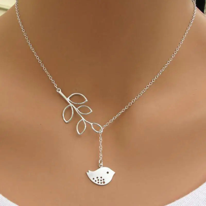 Jewelry Leaves Bird Pendant Necklace Maxi Statement Necklace Chokers Necklace