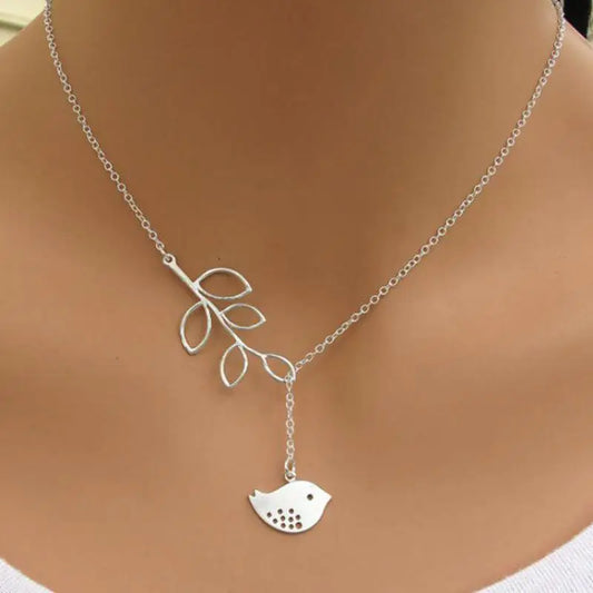 Jewelry Leaves Bird Pendant Necklace Maxi Statement Necklace Chokers Necklace