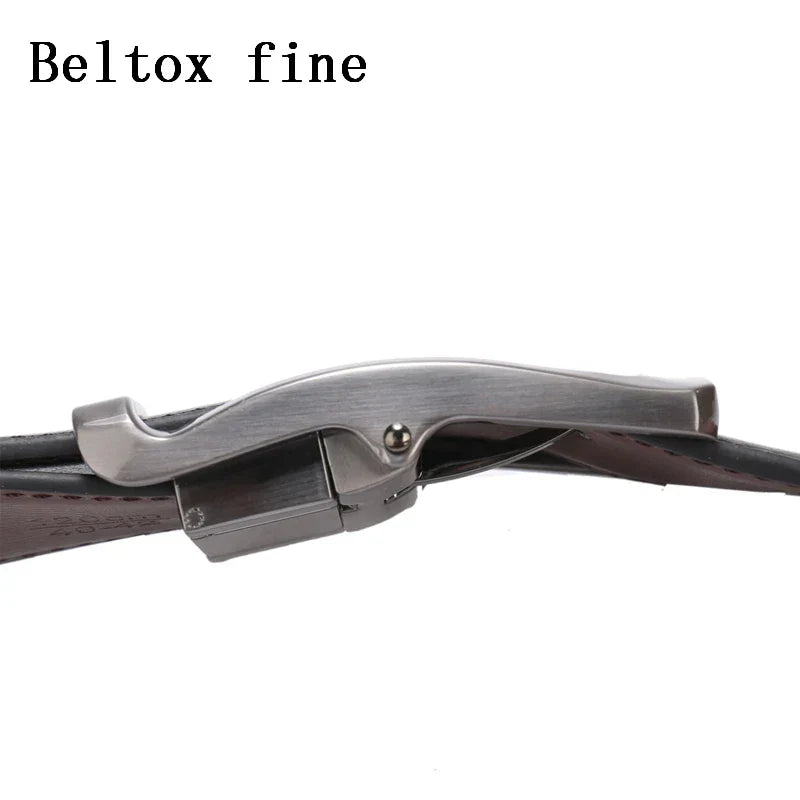 1Pcs Men's Genuine Leather Reversible Belt Rotated Buckle Two In One Big And Tall