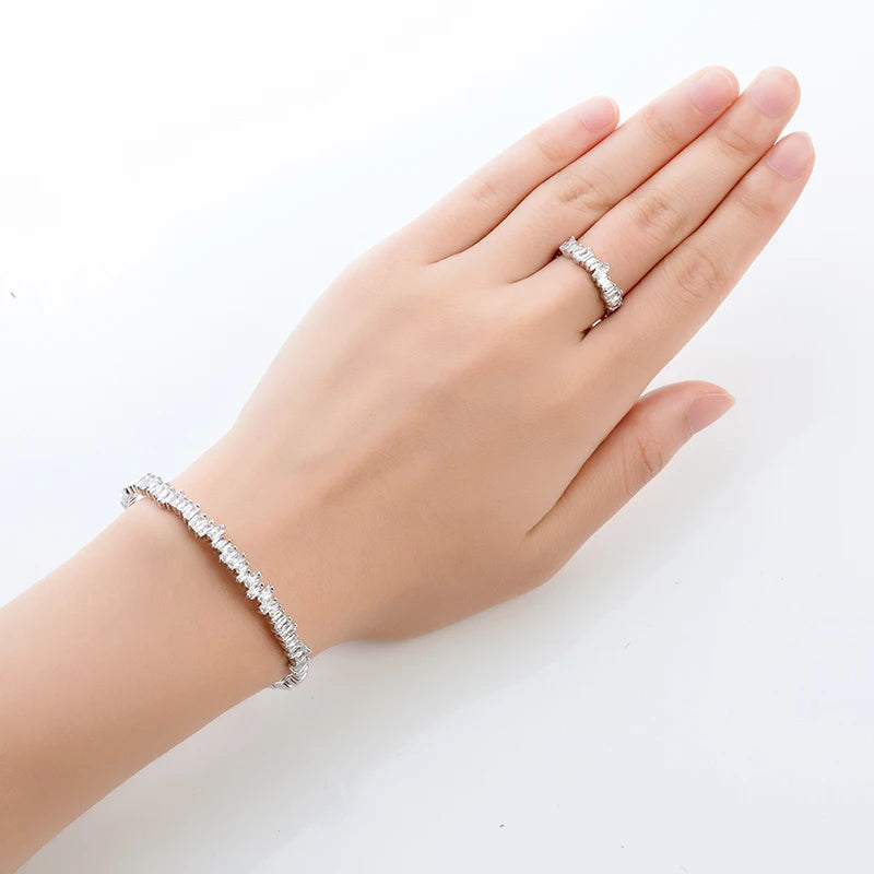 Fashion Irregural Paved Cubic Zinconia Costume Jewelry Set For Ladies Trendy Dubai Wedding Bridal Jewelry Sets TZ8014