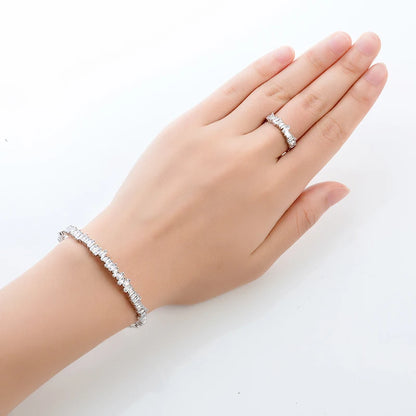 Fashion Irregural Paved Cubic Zinconia Costume Jewelry Set For Ladies Trendy Dubai Wedding Bridal Jewelry Sets TZ8014