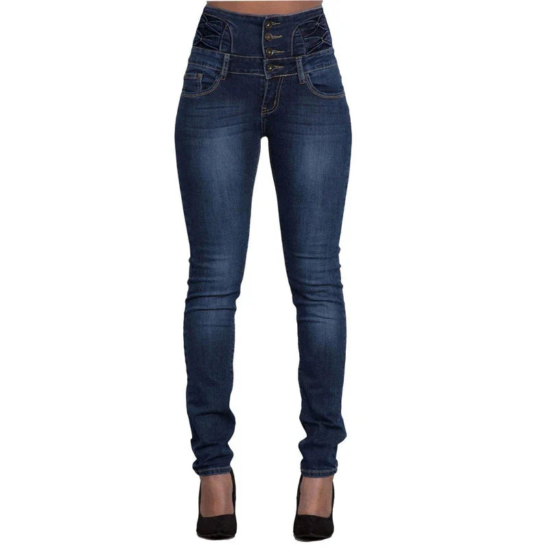 Calça Jeans Preta Feminina Push Up Lápis Jeans Calça Feminina Vintage Cintura Alta Casual Elástica Skinny Mom Jeans Slim Feminina