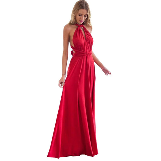 Women Multiway Wrap Convertible Boho Maxi Club Red Dress Bandage Long Dress Party Bridesmaids Infinity Robe Longue Femme