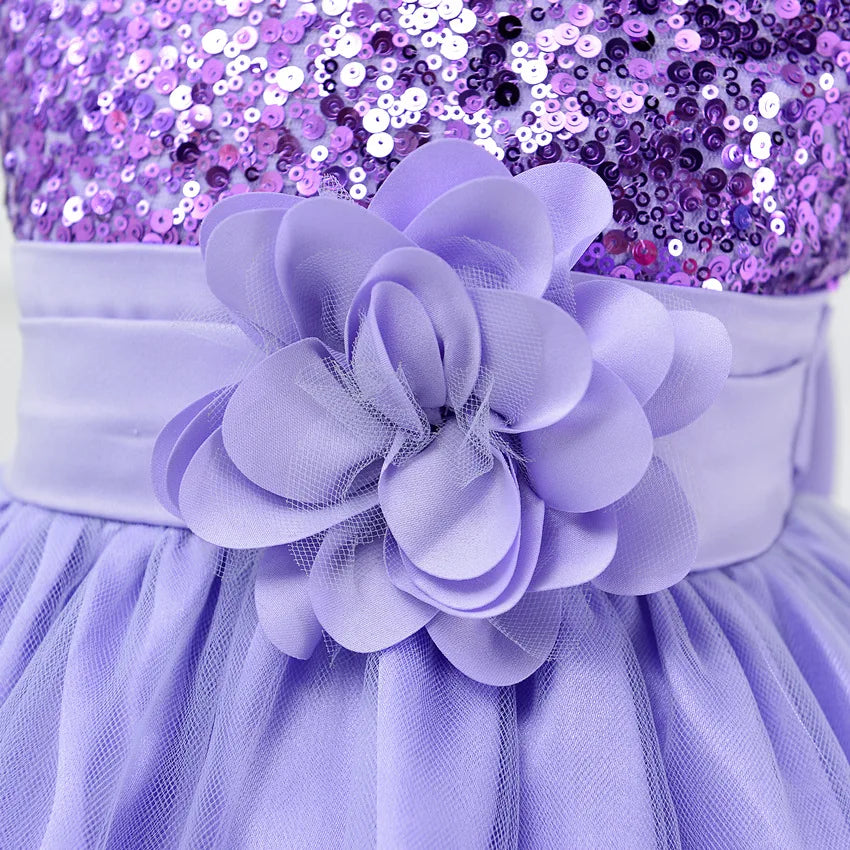 Baby Children Girl Dress NEW Kids Ceremonies Party Summer Princess Wedding Party dress sequins Sleeveless For Girls Clothes