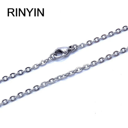Men Women Jewerly 1mm 16" 18" 20" 22" 24" Inches Links Chain Fashion Necklace Stainless Steel Necklace Classic Pop Rolo Chains