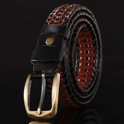 Women Braided Belt For Men's Woven Belt Luxury Genuine Leather Cow Straps Hand Knitted Designer Men For Jeans Girdle Male Belts