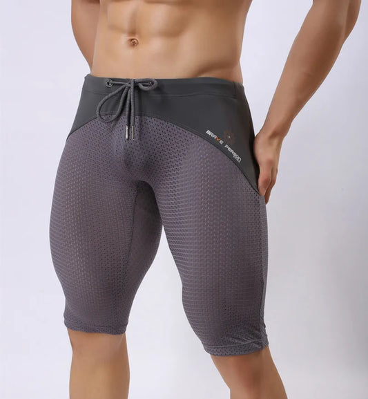 Summer Style Shorts Breathable Mesh Men Tight Beach Shorts Men Multifunction Knee Length Board Shorts Beach Wear